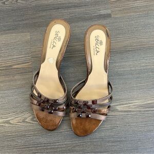 Brown Y2K Strappy Kitten Heels - 6.5